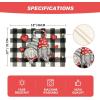 Artoid Mode Buffalo Plaid Hearts Gnomes Love Valentine Placemats Set of 4, 12×18 Inch Anniversary Wedding Holiday Table Mats for Party Kitchen Dining Decoration(Black/White)