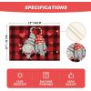 Artoid Mode Buffalo Plaid Hearts Gnomes Love Valentine Placemats Set of 4, 12×18 Inch Anniversary Wedding Holiday Table Mats for Party Kitchen Dining Decoration(Red / Black)