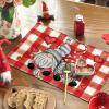 Artoid Mode Buffalo Plaid Hearts Gnomes Love Valentine Placemats Set of 4, 12×18 Inch Anniversary Wedding Holiday Table Mats for Party Kitchen Dining Decoration(Red/White)