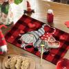 Artoid Mode Buffalo Plaid Hearts Gnomes Love Valentine Placemats Set of 4, 12×18 Inch Anniversary Wedding Holiday Table Mats for Party Kitchen Dining Decoration(Red / Black)