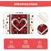 Artoid Mode Buffalo Plaid Love Hearts Round Mother’s Day Placemats Set of 4, 14 Inch Anniversary Wedding Round Table Mats for Dining Decoration(Red)