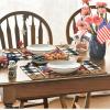 Artoid Mode Buffalo Plaid Patriotic Freedom Truck Placemats for Dining Table, 12 x 18 Inch 4th of July Memorial Day Decoration Washable Table Mats Set of 4(Black/White)