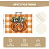 Artoid Mode Buffalo Plaid Pumpkin Fall Placemats Set of 4, 12×18 Inch Seasonal Autumn Table Mats for Party Kitchen Dining Decoration(Orange)