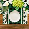 Artoid Mode Buffalo Plaid Shamrock St. Patrick’s Day Placemats Set of 4, 12×18 Inch Seasonal Holiday Table Mats for Party Kitchen Dining Decoration(Green)