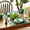 Artoid Mode Buffalo Plaid Shamrock St. Patrick’s Day Placemats Set of 4, 12×18 Inch Seasonal Holiday Table Mats for Party Kitchen Dining Decoration(Green)