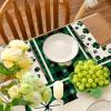 Artoid Mode Buffalo Plaid Shamrock St. Patrick’s Day Placemats Set of 4, 12×18 Inch Seasonal Holiday Table Mats for Party Kitchen Dining Decoration(Green)