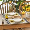 Artoid Mode Buffalo Plaid Sunflower Sunshine Vase Round Summer Placemats Set of 4, 14 Inch Spring Fall Table Mats for Dining Decoration(Beige)