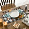 Artoid Mode Buffalo Plaid Truck Hello Fall Placemats Set of 4, 12×18 Inch Seasonal Autumn Table Mats for Party Kitchen Dining Decoration(Black/Beige)