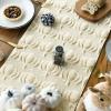 Artoid Mode Caramel Soft Plush Faux Fur Jacquard Pumpkins Fall Table Runner, Seasonal Autumn Kitchen Dining Table Decoration for Home Party Decor 13×72 Inch(Beige)