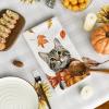 Artoid Mode Cat Pumpkin Hello Fall Kitchen Towels Dish Towels, 18×26 Inch Farmhouse Thanksgiving Scarf Maple Leaves Decoration Hand Towels Set of 2