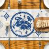 Artoid Mode Chinese Zodiac Dragon 2025 Happy New Year Table Runner, Spring Festival Winter Kitchen Dining Table Decoration for Home Party 13×72 Inch(Beige/Blue)