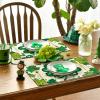 Artoid Mode Dot Shamrock Luck of The Irish St. Patrick’s Day Placemats Set of 4, 12×18 Inch Spring Table Mats for Party Kitchen Dining Decoration(Beige)
