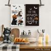 Artoid Mode Ghost Pumpkins Bats Cat Hey Boo Halloween Kitchen Towels Dish Towels, 18×26 Inch Jack-O’-Lantern Decoration Hand Towels Set of 4