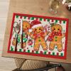 Artoid Mode Gingerbread Candy Cane Christmas Vinyl Placemats Set of 4, 12×18 Inch Wipeable Winter PVC Woven Table Mats for Party Kitchen Dining Decor