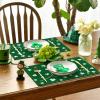 Artoid Mode Green Lucky Shamrock St. Patrick’s Day Placemats Set of 4, 12×18 Inch Seasonal Spring Table Mats for Party Kitchen Dining Decoration(Green)