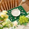 Artoid Mode Green Lucky Shamrock St. Patrick’s Day Placemats Set of 4, 12×18 Inch Seasonal Spring Table Mats for Party Kitchen Dining Decoration(Green)