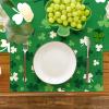 Artoid Mode Green Shamrock St. Patrick’s Day Placemats Set of 4,15 Inch Seasonal Spring Luck Table Mats for Party Kitchen Dining Decoration(Green)
