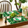 Artoid Mode Green Shamrock St. Patrick’s Day Placemats Set of 4,15 Inch Seasonal Spring Luck Table Mats for Party Kitchen Dining Decoration(Green)