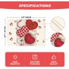 Artoid Mode Heart-Shaped Buttons Valentine Placemats Set of 4, 12×18 Inch Anniversary Wedding Table Mats for Party Kitchen Dining Decoration(Pink)