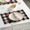 Artoid Mode Hearts Gnomes Vinyl Valentine’s Day Placemats Set of 4, 12×18 Inch Wipeable Non-Slip PVC Place Mats for Party Kitchen Dining Decor(Black/Beige)