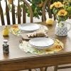 Artoid Mode Hello Sunshine Sunflower Round Summer Placemats Set of 4, 14 Inch Spring Round Table Mats for Dining Decoration(Beige)