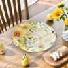 Artoid Mode Hello Sunshine Sunflower Round Summer Placemats Set of 4, 14 Inch Spring Round Table Mats for Dining Decoration(Beige)
