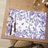 Artoid Mode Hydrangea Chinoiserie Vinyl Round Placemats Set of 4, 14 Inch Washable Non-Slip Plastic PVC Table Mats for Party Kitchen Dining Decor(Purple)