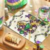 Artoid Mode Iris Jewelry Carnival Mardi Gras Placemats Set of 4, 12×18 Inch Seasonal Festival Holiday Table Mats for Party Kitchen Dining Decoration(Beige)