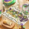 Artoid Mode Irises Beads Mask Doughnut Mardi Gras Placemats Set of 4, 12×18 Inch Seasonal Carnival Table Mats for Party Kitchen Dining Decoration