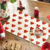 Artoid Mode Love Heart Red Valentine Placemats Set of 4, 12×18 Inch Seasonal Holiday Winter Table Mats for Party Kitchen Dining Decoration(Beige)