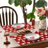 Artoid Mode Love Heart Red Valentine Placemats Set of 4, 12×18 Inch Seasonal Holiday Winter Table Mats for Party Kitchen Dining Decoration(Deep Red)