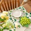 Artoid Mode Lucky Shamrock St. Patrick’s Day Placemats for Dining Table, 12 x 18 Inch Seasonal Holiday Rustic Vintage Washable Table Mats Set of 4(Beige)
