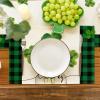 Artoid Mode Lucky Shamrock Vase St. Patrick’s Day Placemats Set of 4, Holiday 12×18 Inch Table Mats for Party Kitchen Dining Decoration(Green)