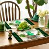 Artoid Mode Lucky Shamrock Vase St. Patrick’s Day Placemats Set of 4, Holiday 12×18 Inch Table Mats for Party Kitchen Dining Decoration(Green)