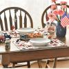 Artoid Mode Old Style Stars American Flag 4th of July Placemats Set of 4, 12×18 Inch Memorial Day Patriotic Table Mats for Party Kitchen Dining Decoration(Beige)