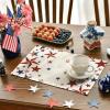 Artoid Mode Old Style Stars American Flag 4th of July Placemats Set of 4, 12×18 Inch Memorial Day Patriotic Table Mats for Party Kitchen Dining Decoration(Beige)