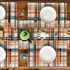 Artoid Mode Orange Black Buffalo Plaid Fall Placemats Set of 6, 12×18 Inch Halloween Seasonal Table Mats for Party Kitchen Dining Decoration(Orange/Black)