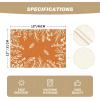 Artoid Mode Orange Eucalyptus Leaves Round Fall Placemats Set of 4, 14 Inch Seasonal Autumn Thanksgiving Round Table Mats for Dining Decoration(Orange/White)