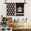 Artoid Mode Orange Ghost Spooky Halloween Kitchen Towels Dish Towels, 18×26 Inch Bow Knot Decoration Hand Towels Set of 2(Black)