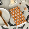Artoid Mode Orange Ghost Spooky Halloween Kitchen Towels Dish Towels, 18×26 Inch Bow Knot Decoration Hand Towels Set of 2(Orange)