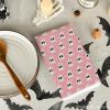 Artoid Mode Orange Ghost Spooky Halloween Kitchen Towels Dish Towels, 18×26 Inch Bow Knot Decoration Hand Towels Set of 2(Pink)
