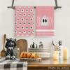 Artoid Mode Orange Ghost Spooky Halloween Kitchen Towels Dish Towels, 18×26 Inch Bow Knot Decoration Hand Towels Set of 2(Pink)