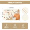 Artoid Mode Orange Hello Pumpkin Leaves Fall Placemats Set of 4, 12×18 Inch Autumn Thanksgiving Harvest Watercolor Table Mats for Dining Party Decoration(Beige/Orange)
