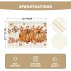 Artoid Mode Orange Pumpkins Eucalyptus Leaves Fall Placemats Set of 4, 12×18 Inch Seasonal Autumn Table Mats for Party Kitchen Dining Decoration(Beige/Orange)
