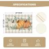 Artoid Mode Orange Pumpkins Eucalyptus Leaves Fall Placemats Set of 4, 12×18 Inch Seasonal Autumn Table Mats for Party Kitchen Dining Decoration(Orange)