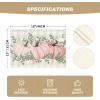 Artoid Mode Orange Pumpkins Eucalyptus Leaves Fall Placemats Set of 4, 12×18 Inch Seasonal Autumn Table Mats for Party Kitchen Dining Decoration(Pink)