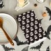 Artoid Mode Orange Stripes Ghost Boo Spooky Halloween Kitchen Towels Dish Towels, 18×26 Inch Bow Knot Decoration Hand Towels Set of 4(Black)