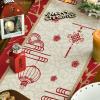 Artoid Mode Paper Cutting Style Style Chinese Zodiac Snake Happy 2025 Lunar New Year Table Runner, Spring Festival Winter Kitchen Dining Table Decoration for Home Party 13×36 Inch(Red/Golden)