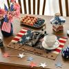 Artoid Mode Patriotic Stripes Stars Boots Freedom Placemats for Dining Table, 12 x 18 Inch 4th of July Memorial Day Decoration Washable Table Mats Set of 4