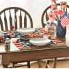 Artoid Mode Patriotic Stripes Stars Boots Freedom Placemats for Dining Table, 12 x 18 Inch 4th of July Memorial Day Decoration Washable Table Mats Set of 4